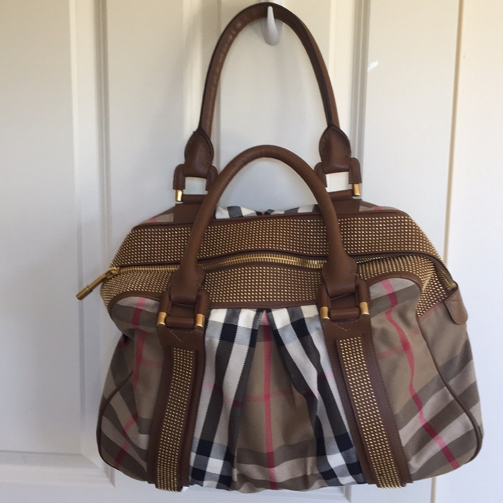 Large studded Burberry purse